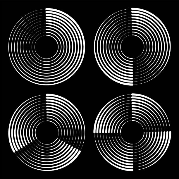 Abstract visualization of finding inner balance through concentric circles and flowing lines